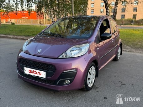 Peugeot, 107, 1000, 68, бензин, хэтчбек, робот, передний привод, среднее состояние, левый, фиолетовый, 690 000 ₽