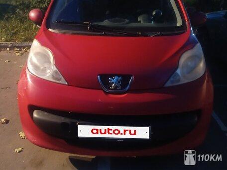 Peugeot, 107, 1000, 68 / 50 при 6000, бензин, хэтчбек, механика, передний привод, среднее состояние, левый, красный, 225 000 ₽